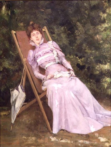 Woman in lilac