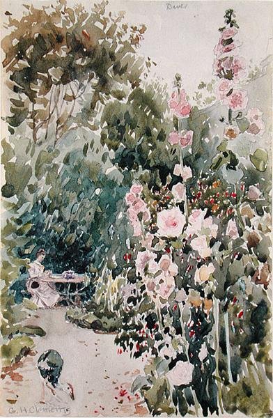 Tea in the Hollyhock Garden, Dives, c.1890