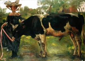 The Painter Charlotte Berend With A Bull, 1902