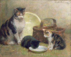 Cat and Kittens, 1889