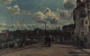 View of Pontoise- Quai au Pothuis, 1868