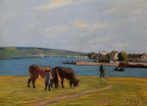 Cows on the Banks of the Seine at Saint-Mammes