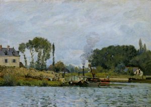 Boats at the lock at Bougival, 1873