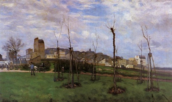 View of Montmartre from the Cite des Fleurs, Les Batignolles, 1869