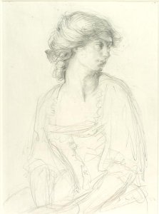 Half-length Study of a Seated Girl