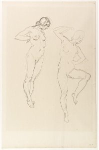 Nude female figure, standing on Tip-toe