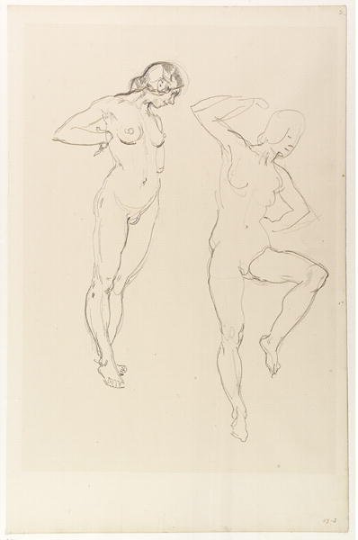 Nude female figure, standing on Tip-toe