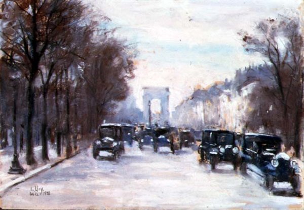 Towards the Arc de Triomphe, Paris, 1928