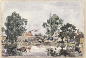 A Landing Stage on the Escaut, 1866