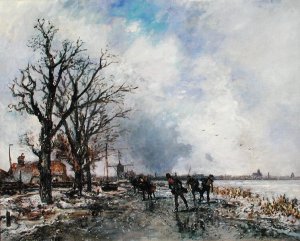 Skaters on the River Schie, near Rotterdam, 1866