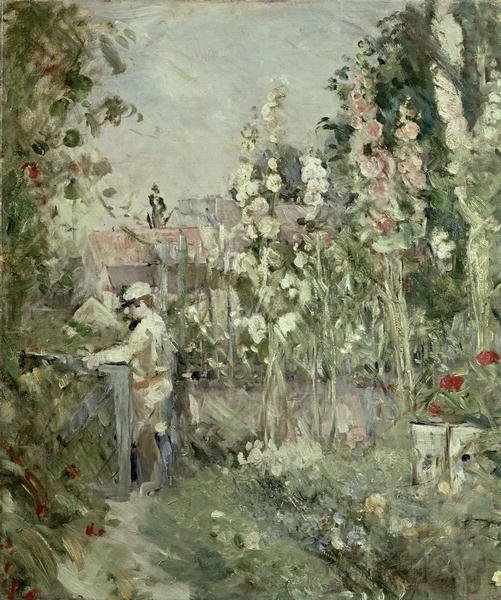 Young Boy in the Hollyhocks