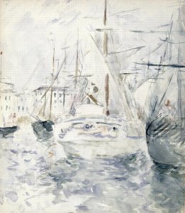 White Boat in the Port  Nice 1881