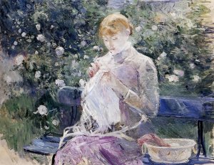 Pasie sewing in Bougival's Garden 1881