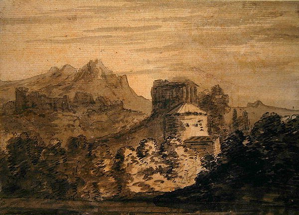 Mountainous Landscape with Italianate Buildings