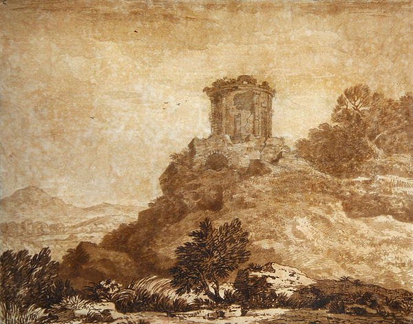 Landscape with a ruined temple, c.1756