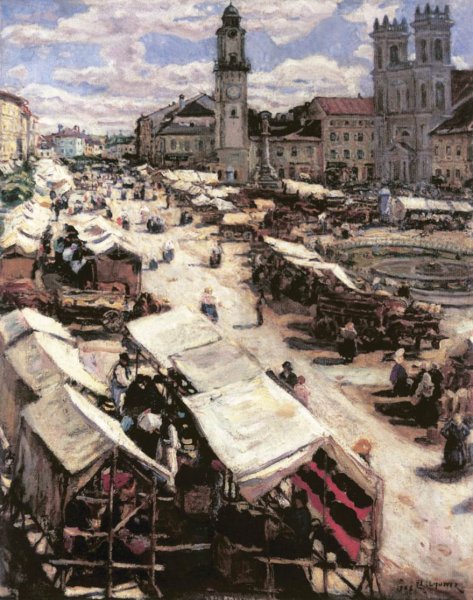 Market at Besztercebanya 1906