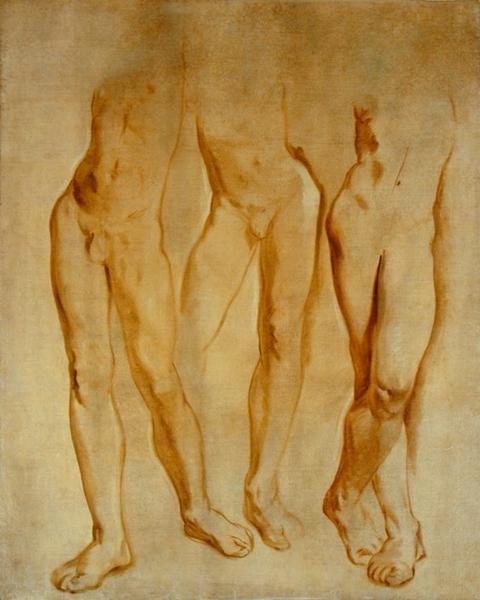 Three Studies of a Male Nude