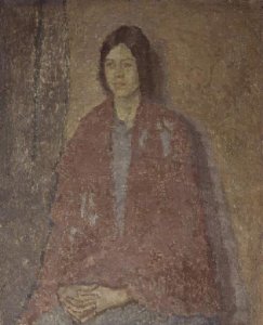 Young Woman in a Red Shawl