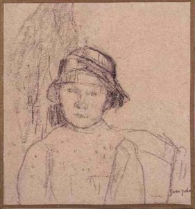 Bust of a Seated Girl with a Hat