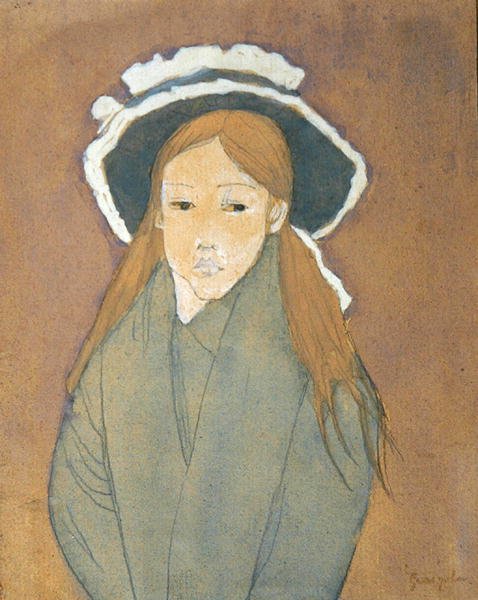 Girl with Large Hat and Straw Coloured Hair