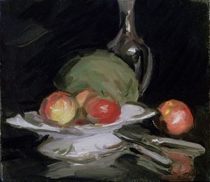 Still Life Bowl of Fruit Melon and Carafe