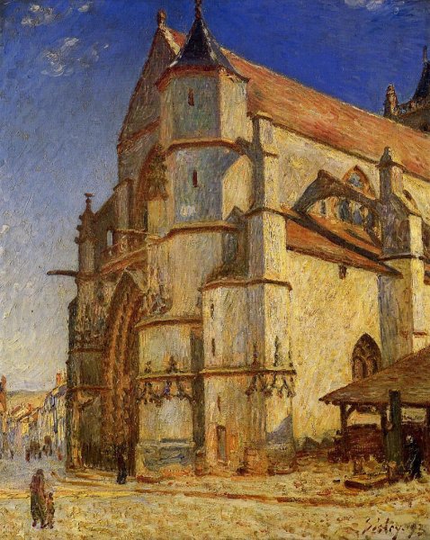 The Church At Moret In Morning Sun