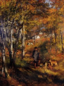 The Painter Jules Le Coeur Walking His Dogs In The Forest Of Fontainebleau