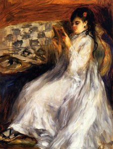 Young Woman In White Reading