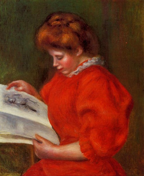 Young Woman Looking At A Print