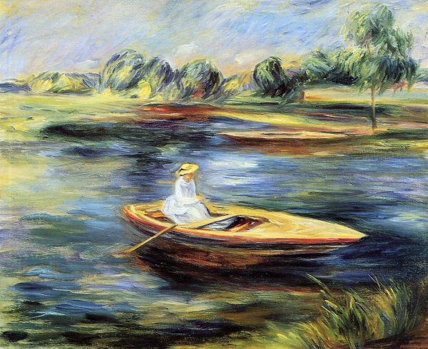 Young Woman Seated In A Rowboat