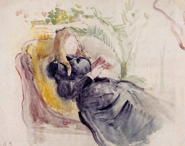 Julie Manet  Reading In A Chaise Lounge