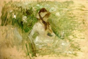 Young Woman Watering A Shrub