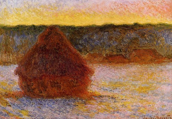 Grainstack At Sunset Winter