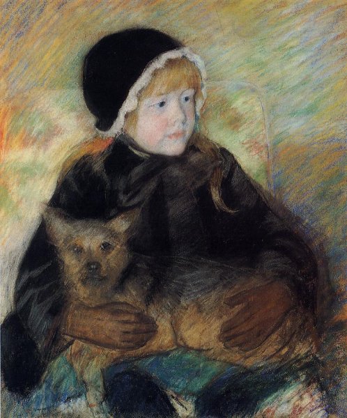 Elsie Cassatt Holding A Big Dog