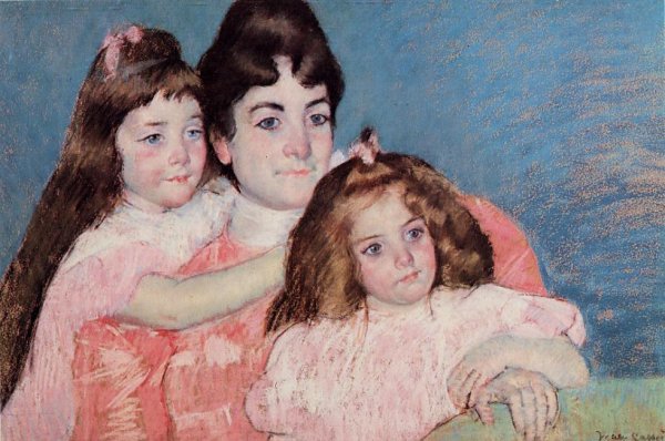 Portrait Of Madame A F Aude And Her Two Daughters
