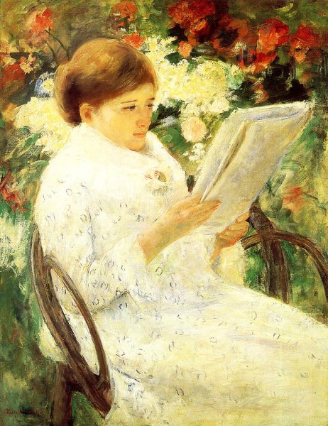 Woman Reading In A Garden