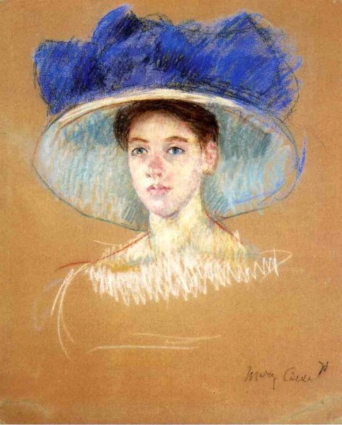 Womans Head With Large Hat