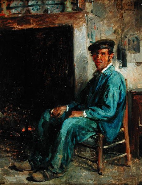 A Peasant in Front of a Hearth, 1859