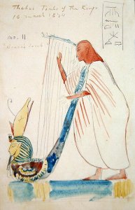 Wall Painting of a Harpist in the Tomb of Ramesses III at Thebes, 1874