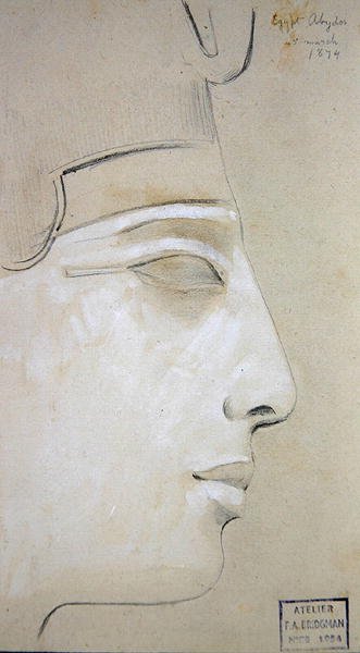 Study of a Relief of a Profile of Seti I in the Temple of Seti I, Abydos, 1874