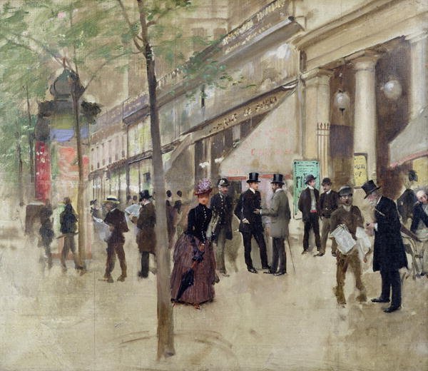 The Boulevard Montmartre and the Theatre des Varietes c.1886
