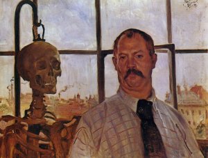 Self-portrait with skeleton, 1896