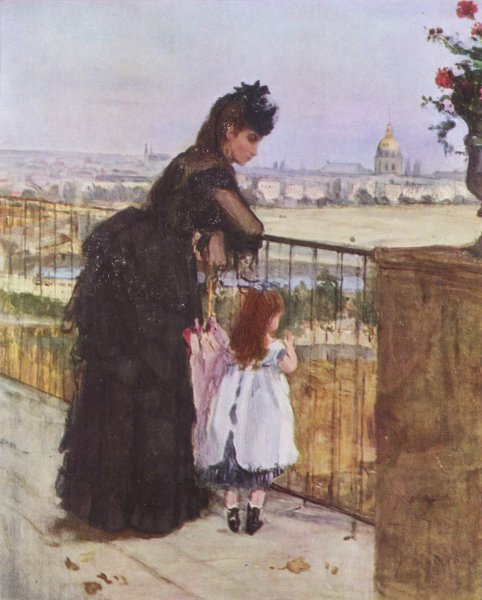 Woman And Child On A Balcony