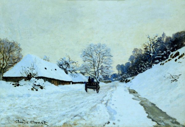 A Cart On The Snow Covered Road With Saint Simeon Farm