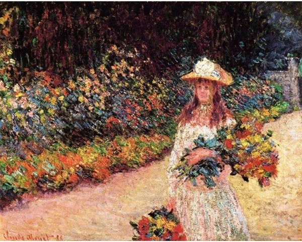 Young Girl In The Garden At Giverny