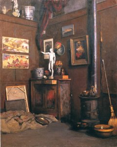 Interior Of A Studio With Stove