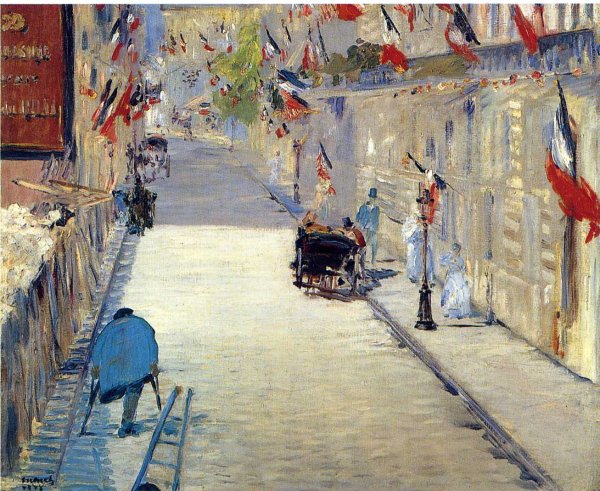 Rue Mosnier with Flags 1878