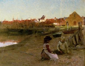 Playing on the Shingle, 1885