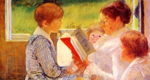 Mrs Cassatt Reading to her Grandchildren, 1888