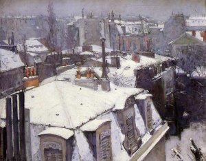 Vue toits, effet de neige (1878)